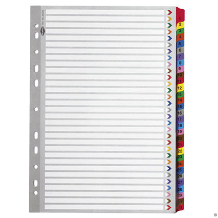 Marbig Dividers Manilla A4 1-31 Tab Reinforced Multi Colour_39456400_35028F