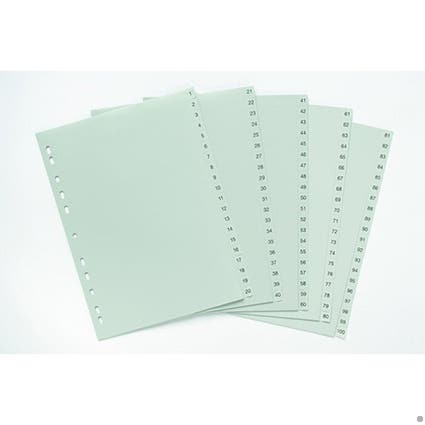 Marbig Dividers Pp A4 1-100 Tab Grey 120306500 35170