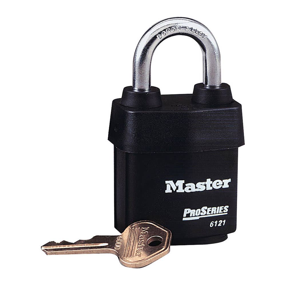 Padlock Laminated Steel High Security All Weather 54mm Keyed Alike 6121KA Master Lock 120537 6121KA100