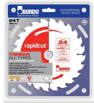 Blade Saw Circular Thin Kerf 1.6mm 184 X 20mm 24T RapidCut 40052175 7452-18424
