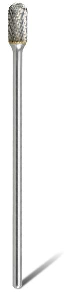 Burr Cylindrical Ball Nose 3/8 X 3/4'' Double Cut 1/4 X 6'' Long Shank 40052154 6402-95255