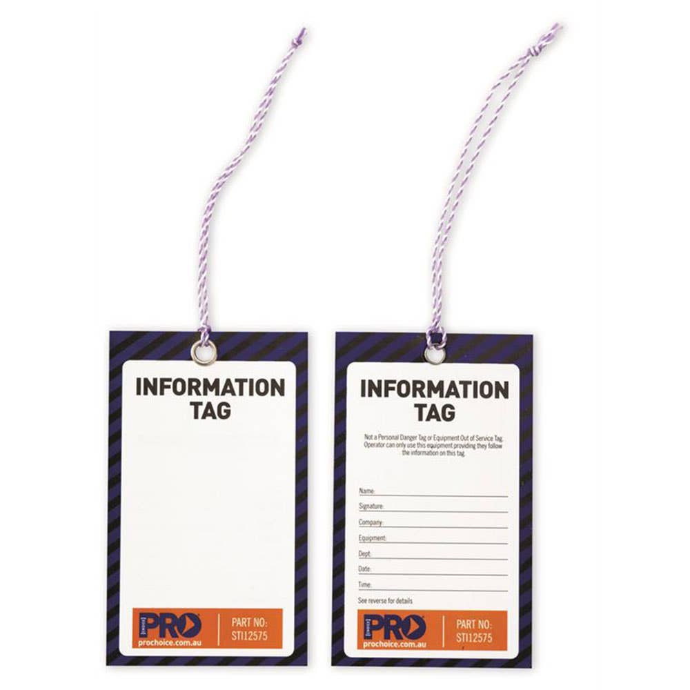 Tag INFORMATION Blue/Black Poly 75mm x 125mm Pk 100 122514 STI12575