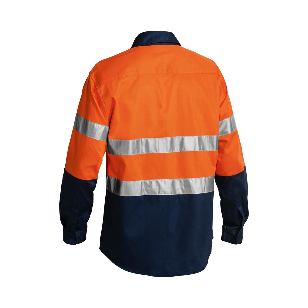 Shirt L/S 3XL Hi Vis Orange/Navy Cotton Drill 190gsm 3M Tape Bisley_90018838_BT6456_TT023XL