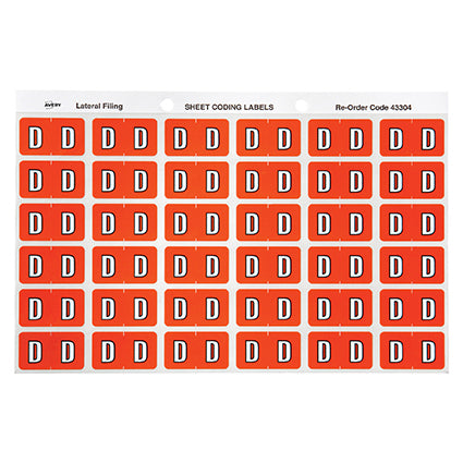 Avery Colour Code Labels 433Xx Side Tab 25X38 180 D_88004060_22304