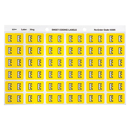 Avery Colour Code Labels 433Xx Side Tab 25X38 180 E_88004061_43305