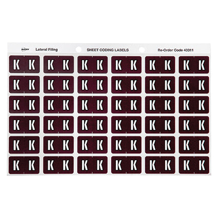 Avery Colour Code Labels 433xx Side Tab 25X38 180 K_88004066_22311