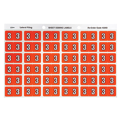 Avery Colour Code Labels 433xx Side Tab 25X38 180 3_88004085_22288