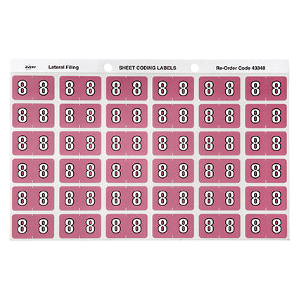 Avery Colour Code Labels 433Xx Side Tab 25X38 180 8_88004090_22293