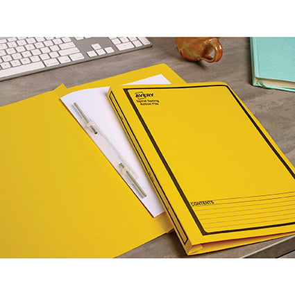 Avery Spiral Spring Action File Foolscap Yellow With Black Print 85404 270G_39382029_85404