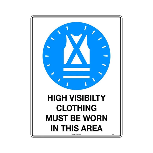 300x225mm - Poly - High Visibility Clothing Must Be Worn In This Area_478415_126MP