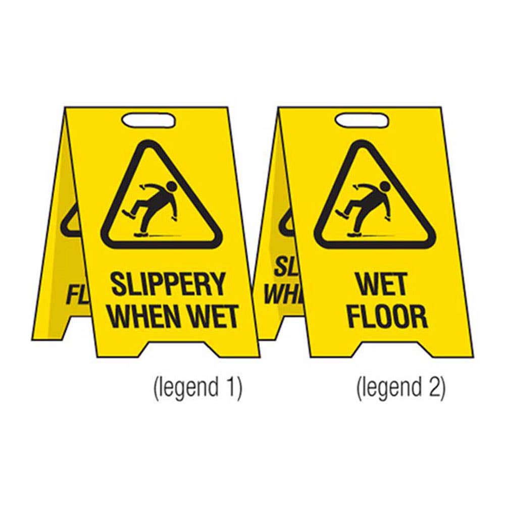 Sign CAUTION SLIPPERY FLOOR Self Standing 430 x 350mm 127887 839069