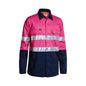 Shirt L/S 3M Taped Gusset Cuff Pink/Navy Size M Bisley_170396_BS6896_TT32M