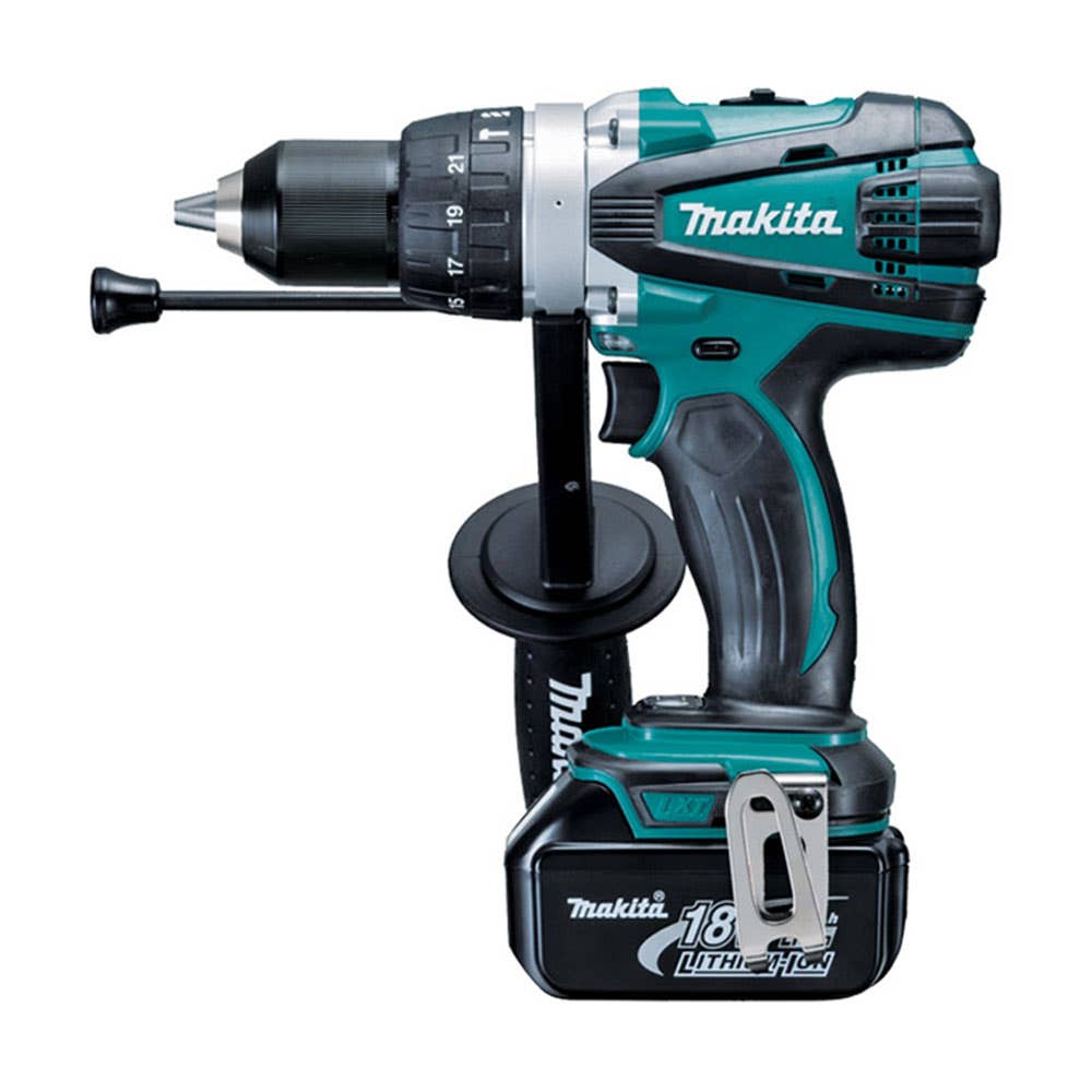 Drill Cordless Dr Hammer 18V 2 x 3Ah Li-Ion Batteries Makita DHP458RFE 129301 DHP458RFE