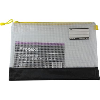 Protext Mesh Pouch With Zipper And Note Card Holder A4 Clear 1037935 28932