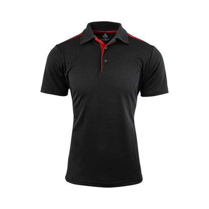 Polo Paterson S/S Poly/Cotton 180gsm Black/Red 2XL Aussie Pacific 40064798 1305-BLK/RED-2XL