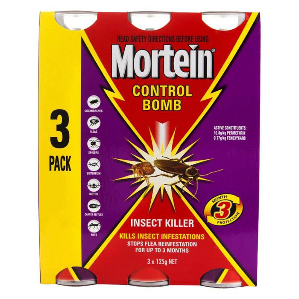 Crawling Insecticide Bomb Control 125g Mortein Pk 3 1322031 6727242