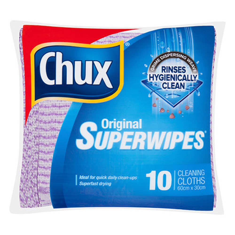 Cloth Wipes Superwipes Regular Multicolour 10 Pk 600 x 300mm Chux 1336021 CSR10/24