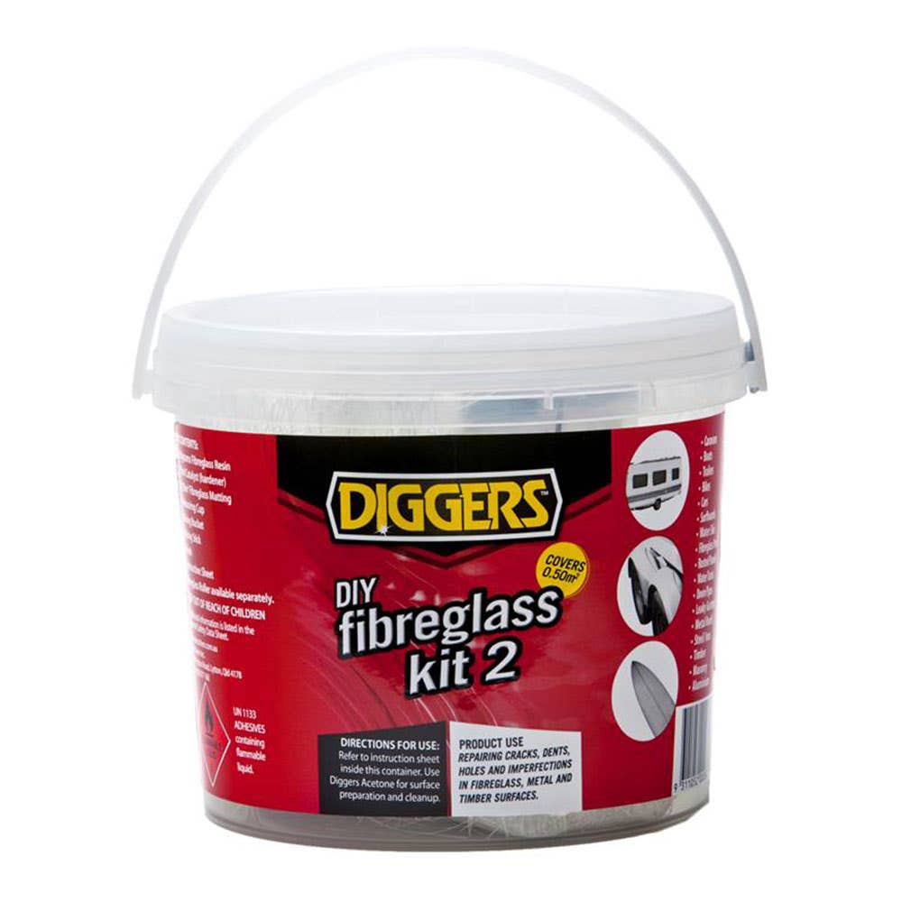 Fibreglass Repair Kit No.2 0.50m2 500g Diggers 1338002 PF-FKIT0500