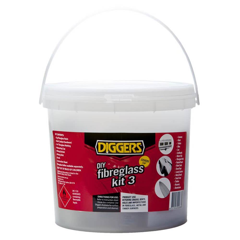 Fibreglass Repair Kit No.3 1m2 1kg Diggers 1338003 PF-FKIT1000
