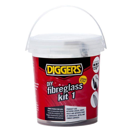 Fibreglass Repair Kit No.1 0.25m2 250g Diggers 1338101 PF-FKIT0250