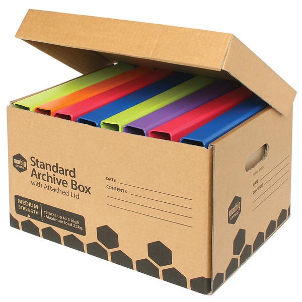 Marbig Enviro Archive Box 80022E Attached Lid 80022E420Lx320Wx260H Brown 135010600 80022E