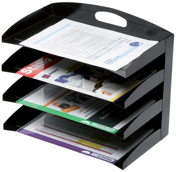 Marbig Organiser Desktop Metal 4 Tier Black_135027211_86210B