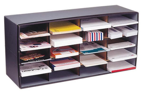 Marbig Storage Box Literature Sorter 20 Compartments 955X310X430mm Grey 39430400 80035A