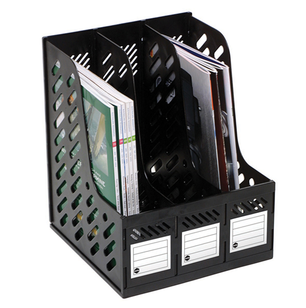 Marbig Magazine Racks 3 Section Black 135034701 864100
