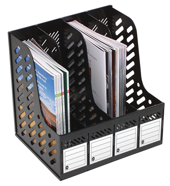 Marbig Magazine Racks 4 Section Black_135034801_64772