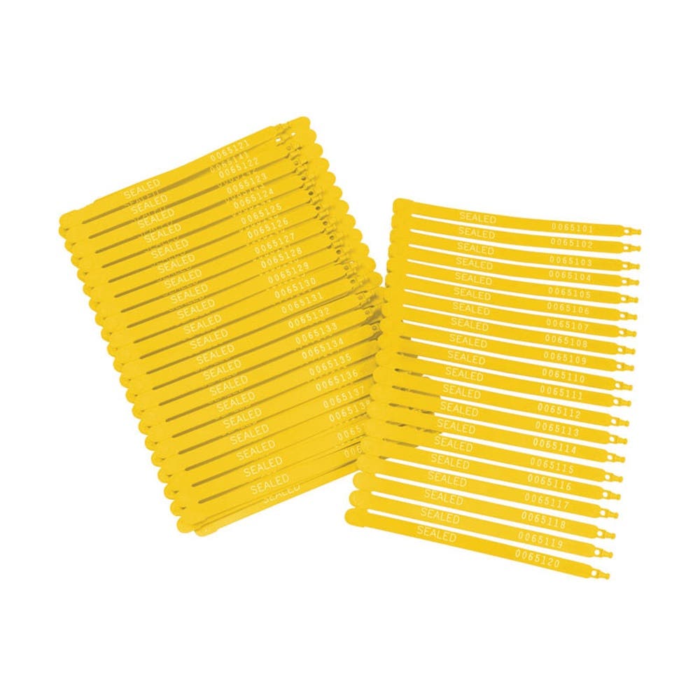 Seal Stock Poly-Lok Plastic 225mm Yellow Brady Pk 100 135590 852500
