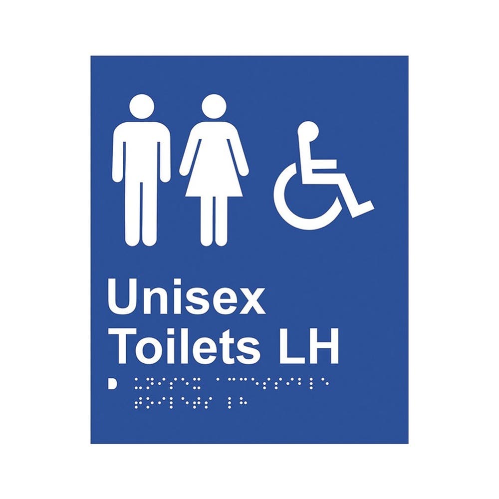 Sign Braille TOILET UNISEX + DISABLED LH Brady 135683 873094