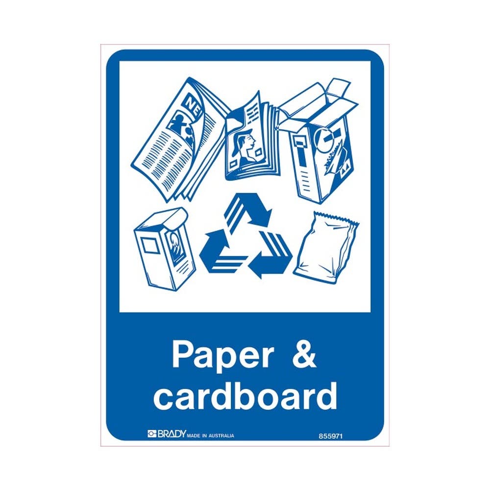 Sticker PAPER AND CARDBOARD 180 x 250mm Brady 137712 855971