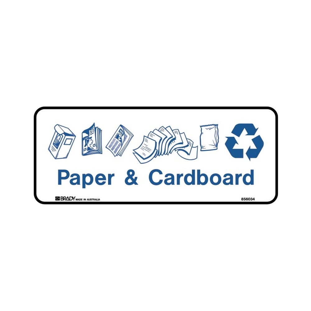 Sticker PAPER AND CARDBOARD 300 x 125mm Brady 137713 856034