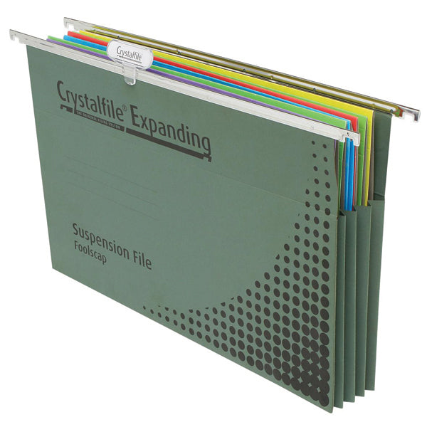 Crystalfile Suspension Files Expanding Complete Foolscap Green Pack 10_1031015_111310Y