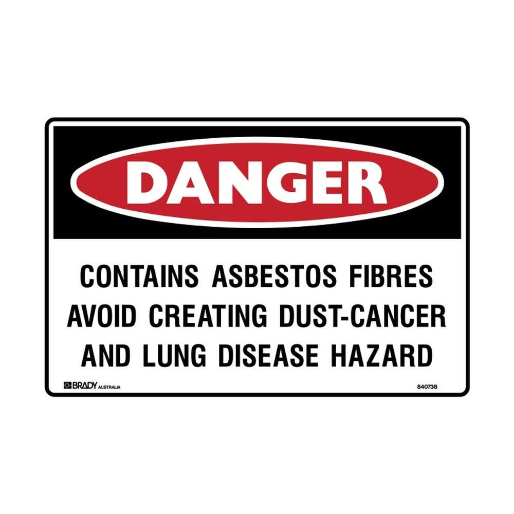 Sign CONTAINS ASBESTOS FIBRES 450 x 300mm Poly 140429 840738