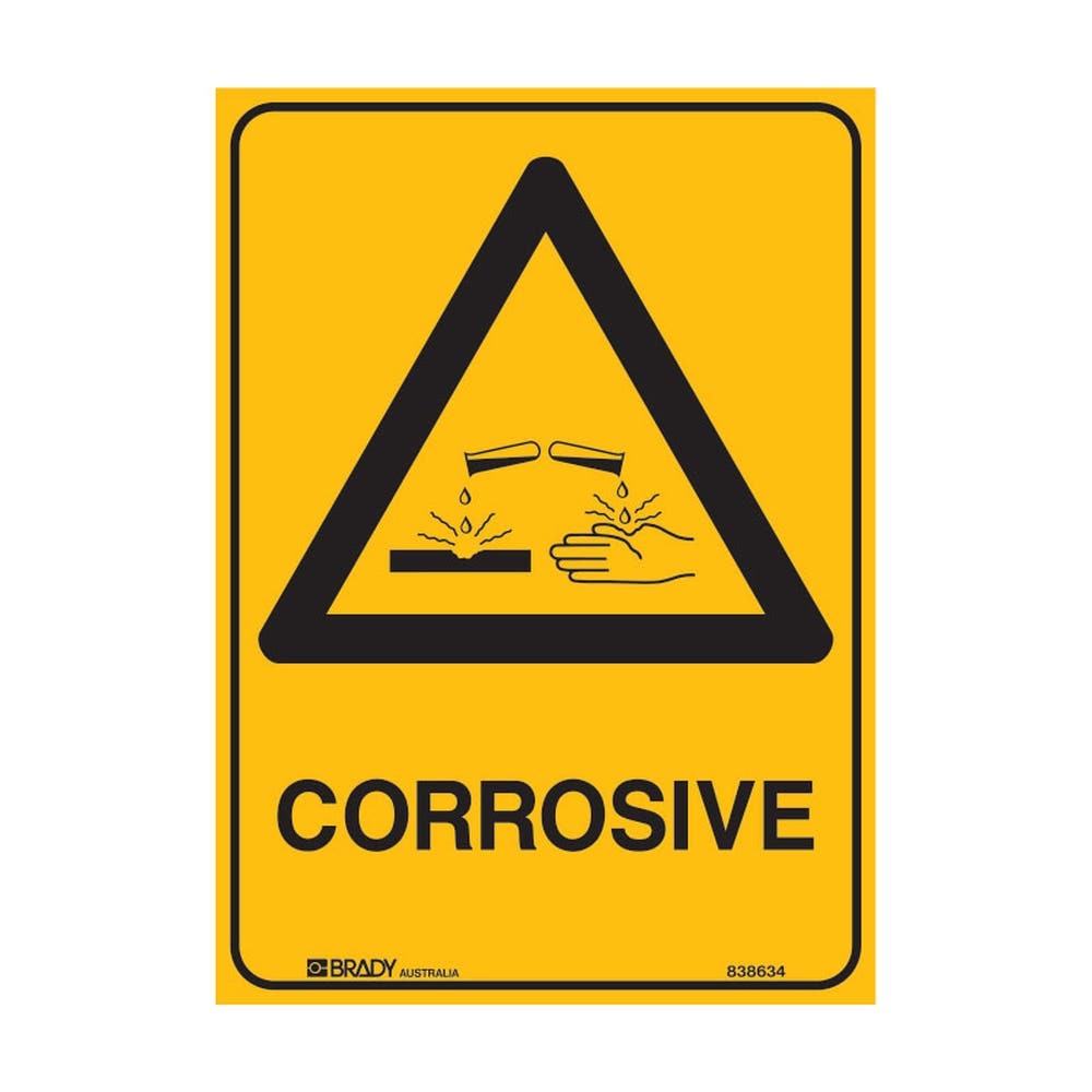 Sign WARNING CORROSIVE LIQUID 450 x 600mm Metal 140452 832077