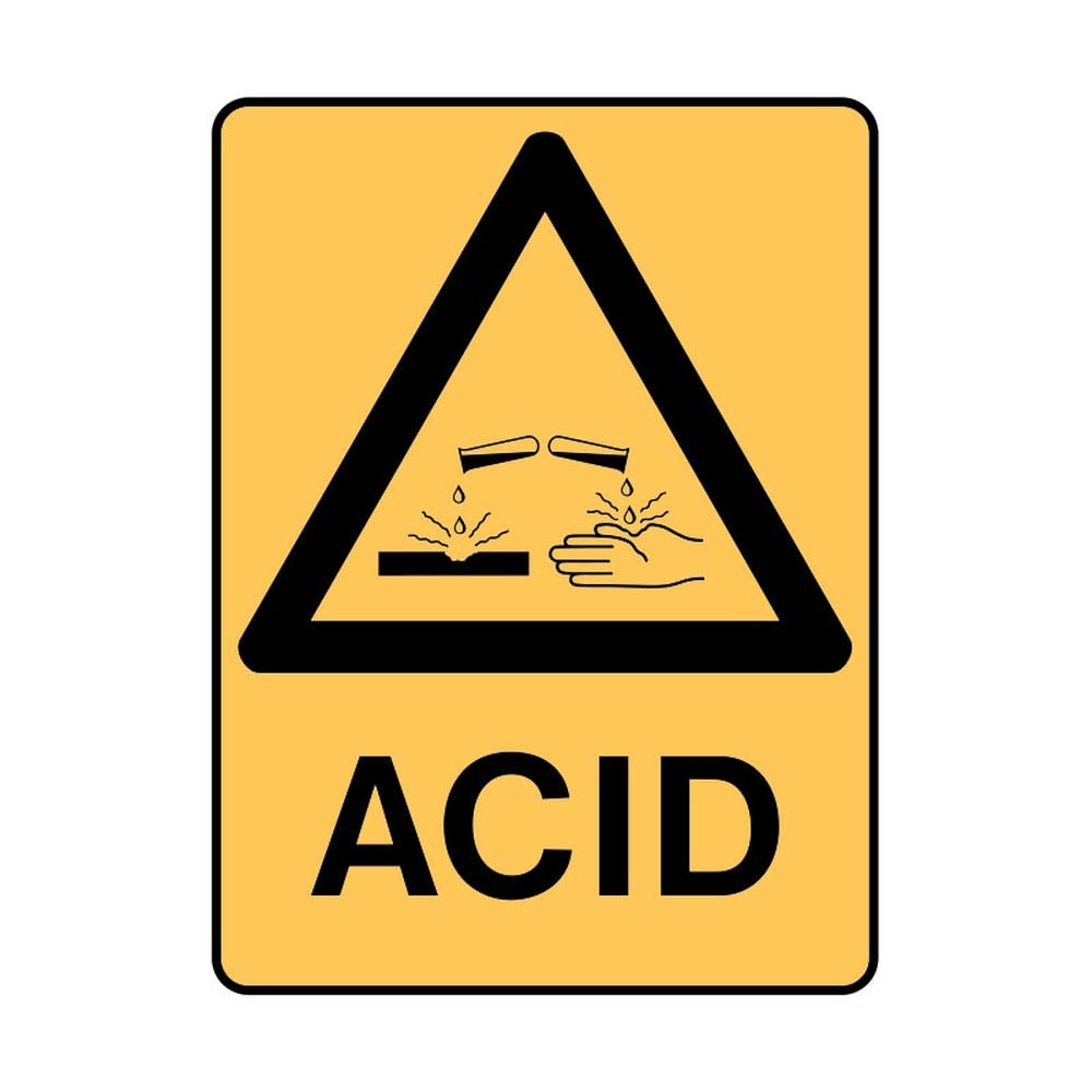 Sign WARNING ACID 450x300mm Metal 140457 841177