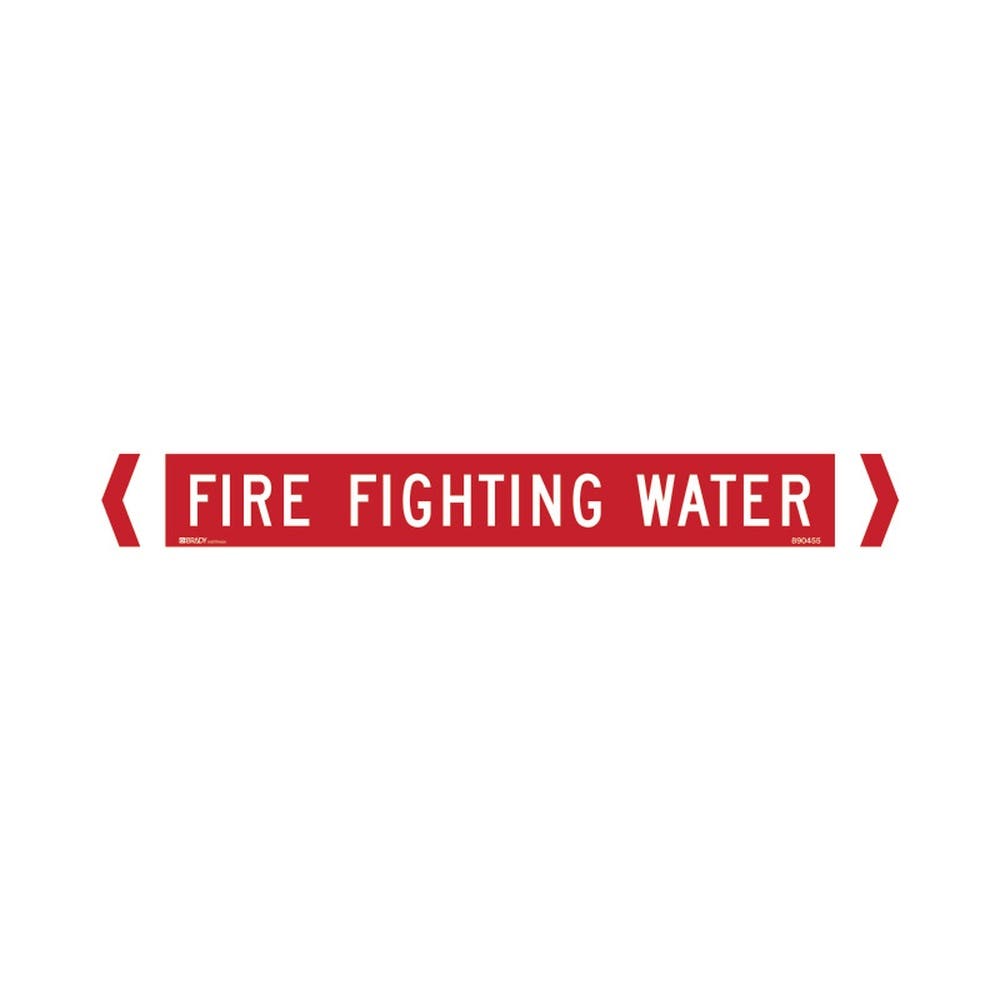 Marker Pipe FIRE FIGHTING WATER Over 70mm OD 475 x 57mm Pk 10 140812 890455