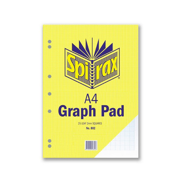 Spirax Graph Pad 2mm 25 Leaf A4_14185200_88020