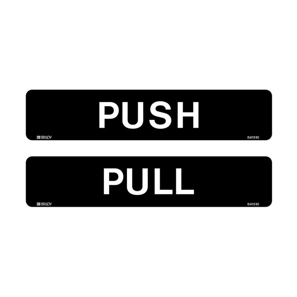 Sign PUSH/PULL 200 x 45mm Black/White 1423045 841510