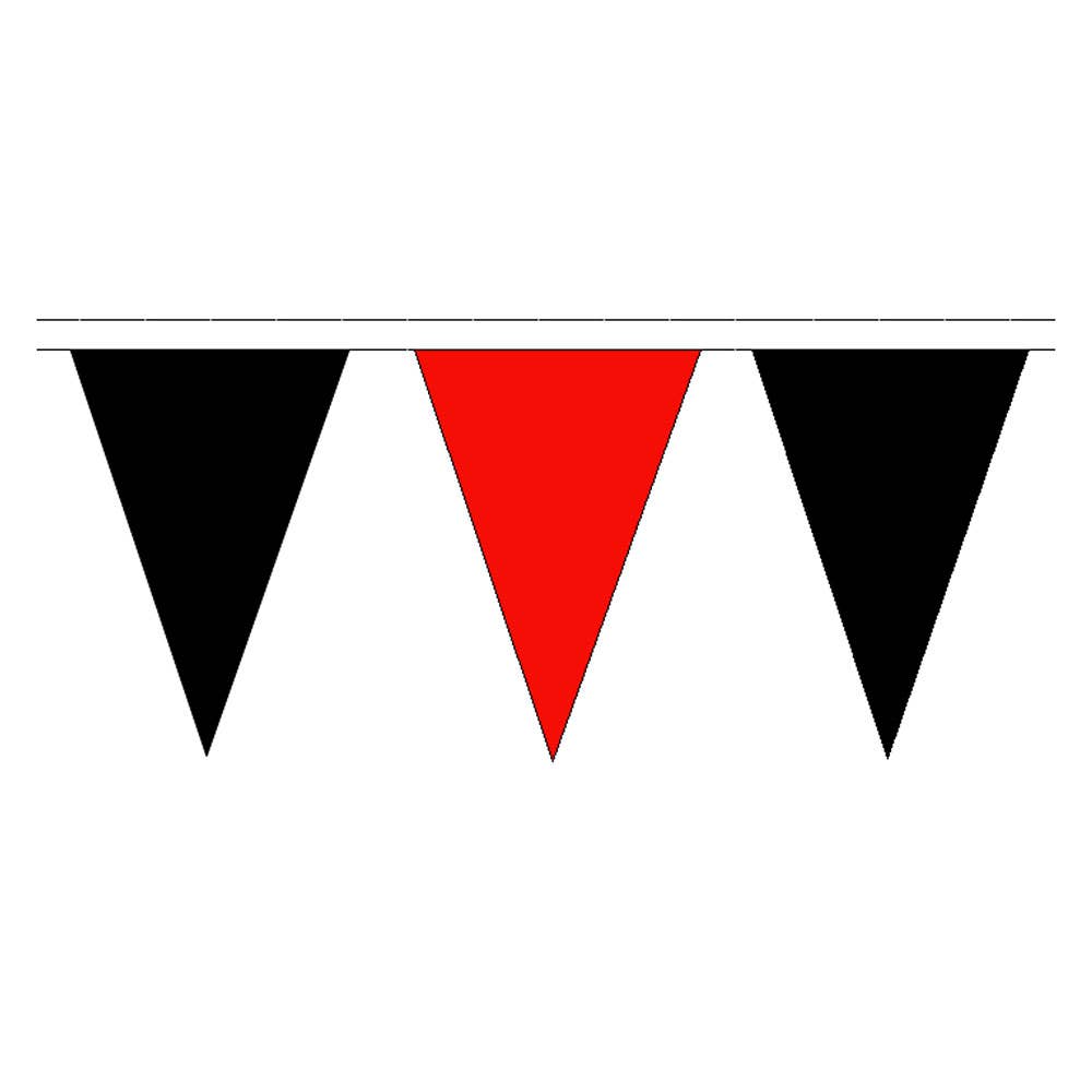 Safety Bunting Flag Black/Red 30m 148816 BUNRB30