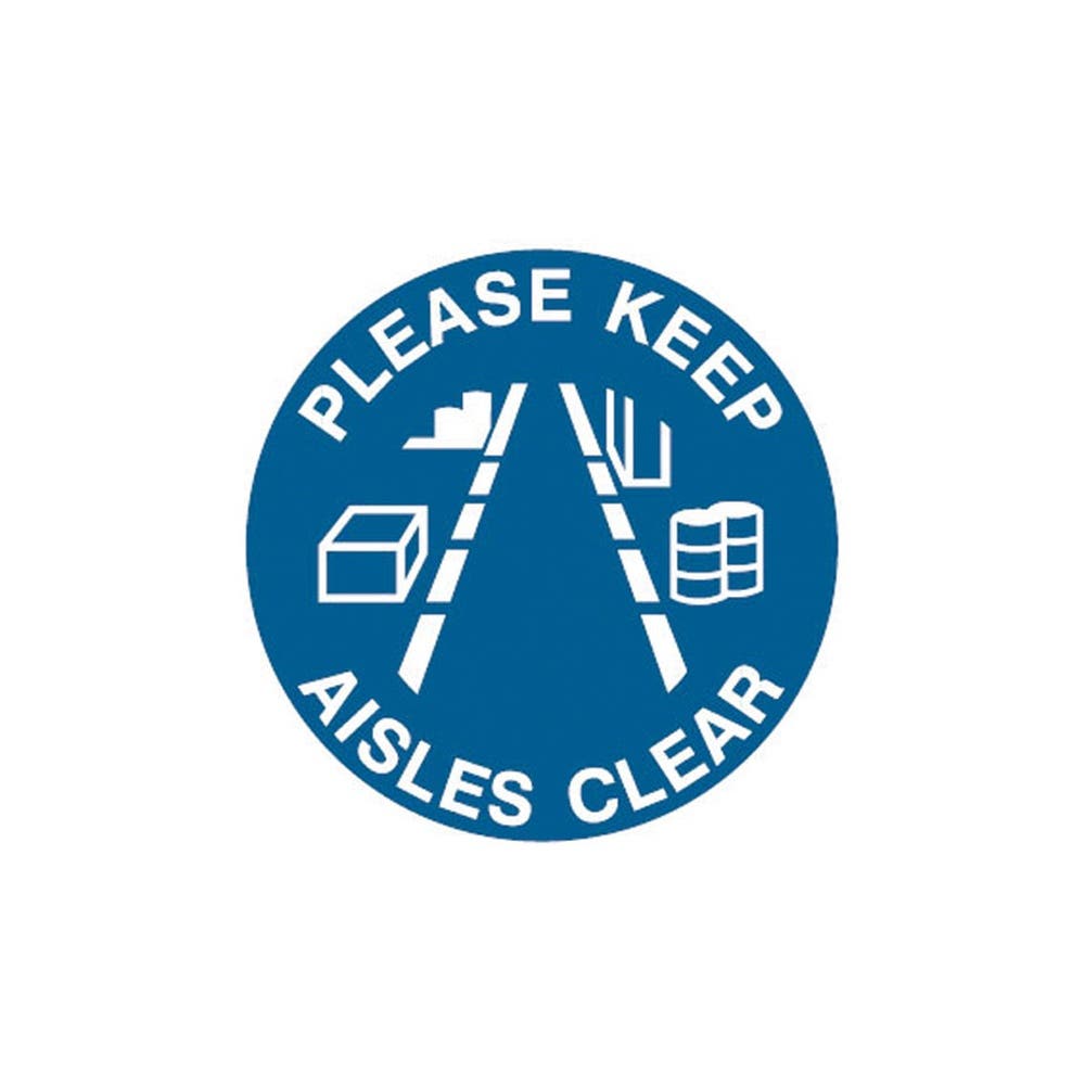 Sign PLEASE KEEP AISLES CLEAR Floor Marker Anti Slip 440mm Vinyl 148982 842100