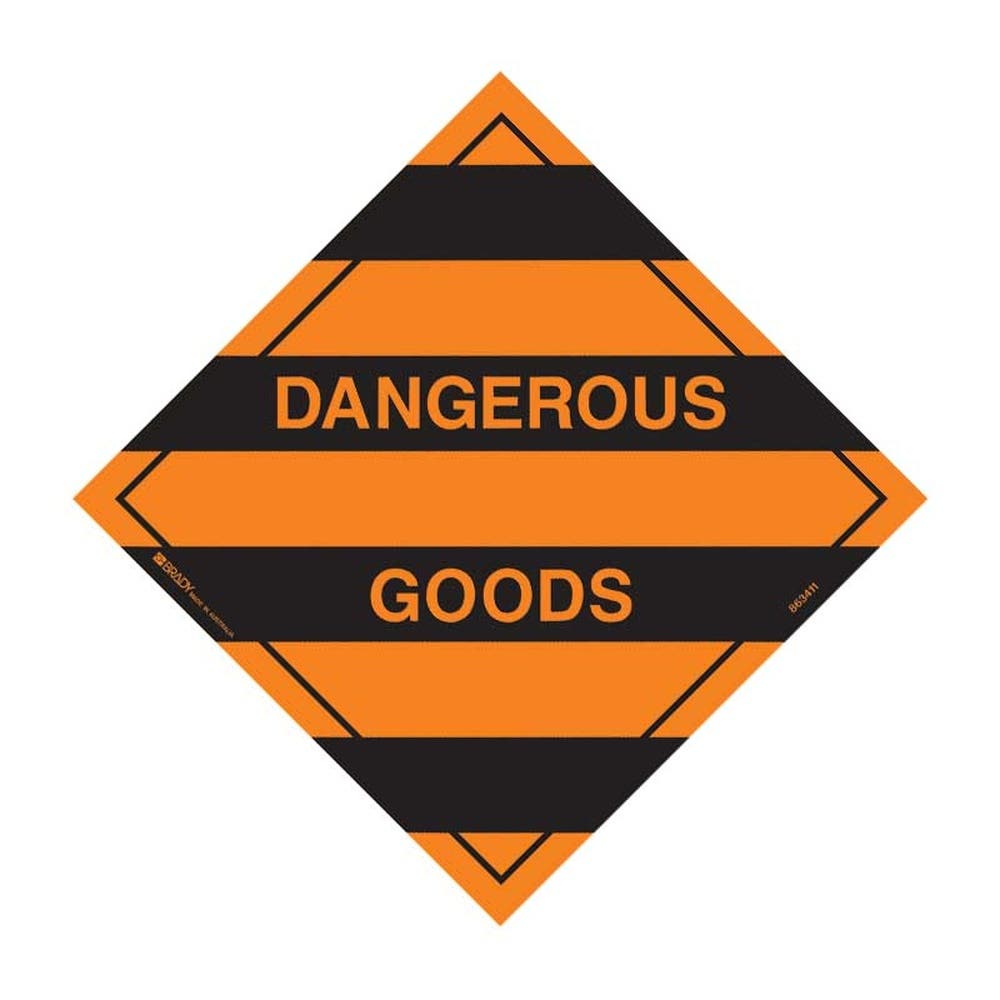 Sign DANGEROUS GOODS Diamond 270 X 270mm Poly 156014 863411