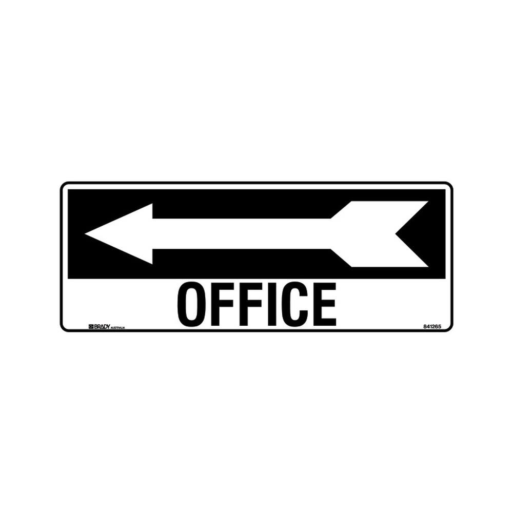 Sign OFFICE + Left Arrow 450 x 180mm Metal 157606 841265