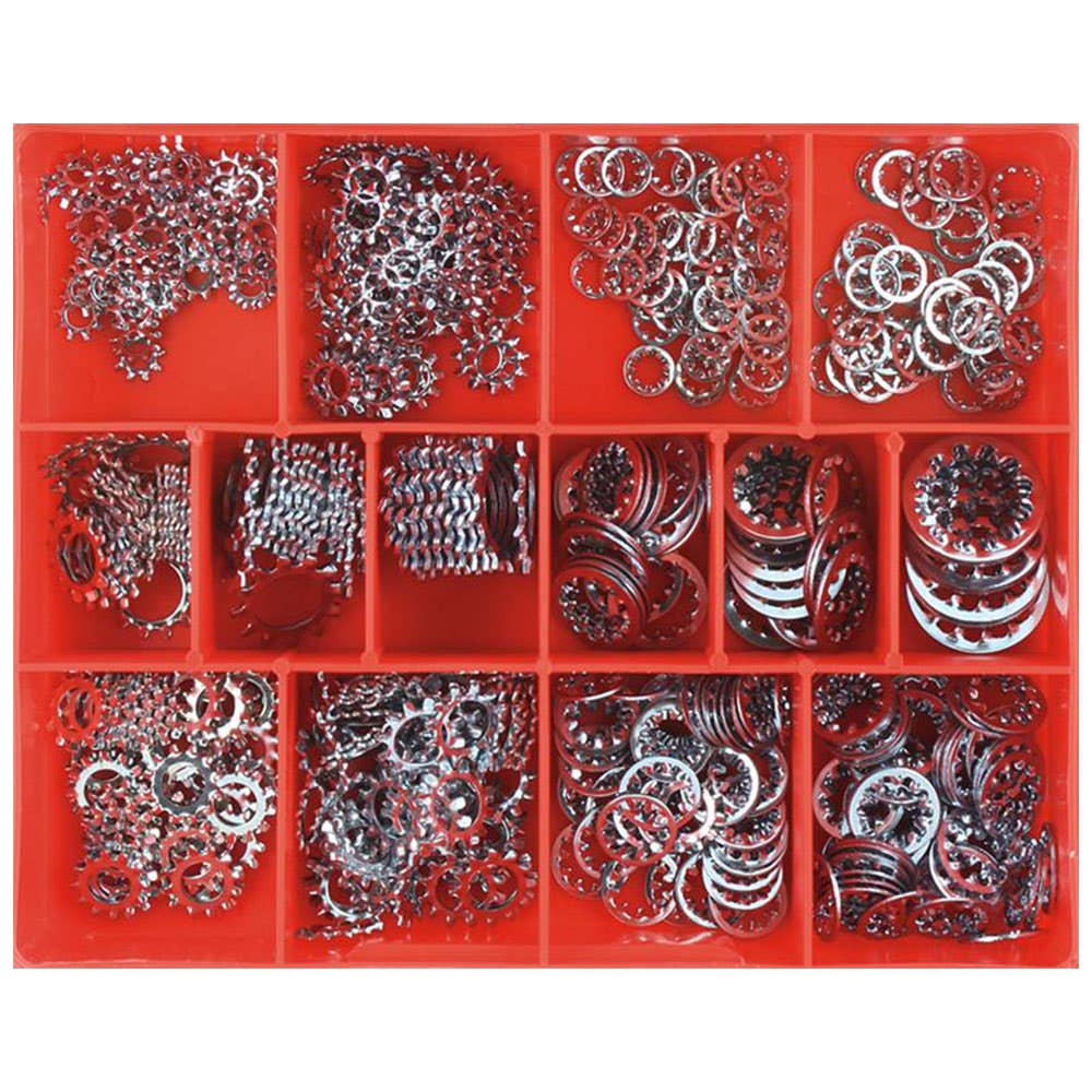 Grab Kit Washer Star Int/External Imperial 14 Sizes 3/16-5/8'' 500 Piece 1610002 CA510