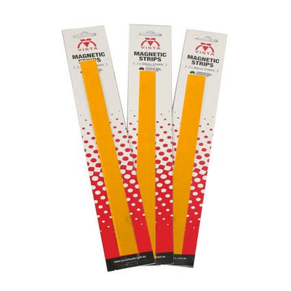 Vista Magnetic Coloured Strips 19mmx300mm Pack 2 Yellow 16139600 VWMS19Y
