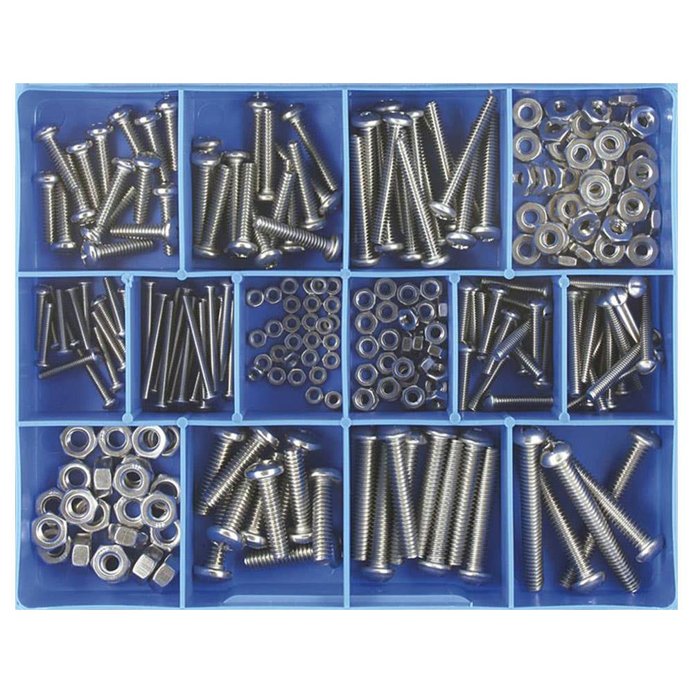 Grab Kit Screw + Nut Phillip S/S Rd Head 10 Sizes 256 Piece 1614004 CA1860
