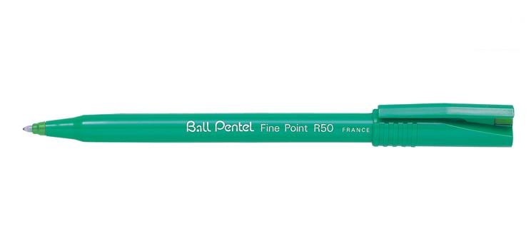 Pentel Rollerball Pen R50 Fine Box 12 Green_16171015_10159