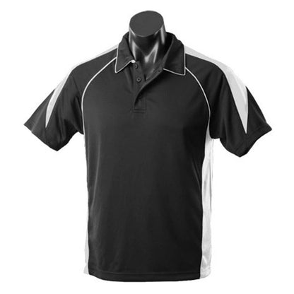 Premier Mens Polo Black/White 2XL 153148 1301-BLK/WHT-2XL
