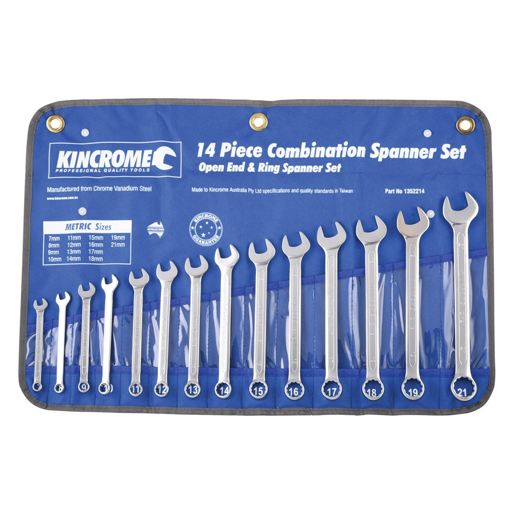 Spanner Combination Set Metric 7-21mm 14 Piece Kincrome 80502046 1352214